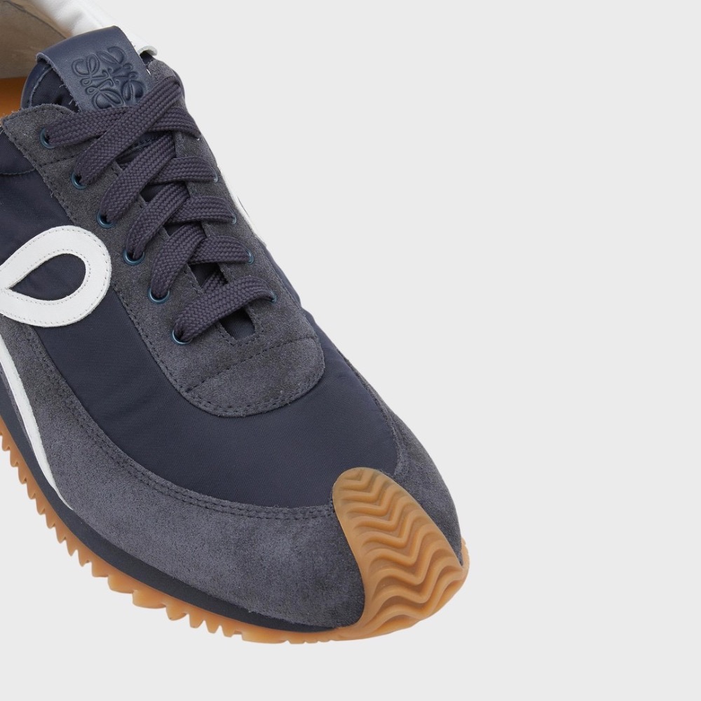 👟Loewe Flow2.0 Runner Suede運動跑鞋｜休閒鞋｜尼龍和麂皮｜運動鞋｜藍白｜深海軍藍色｜白L-細節圖7