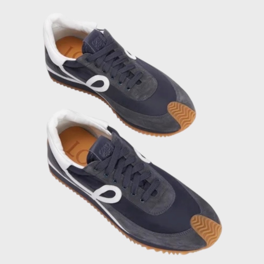 👟Loewe Flow2.0 Runner Suede運動跑鞋｜休閒鞋｜尼龍和麂皮｜運動鞋｜藍白｜深海軍藍色｜白L-細節圖8
