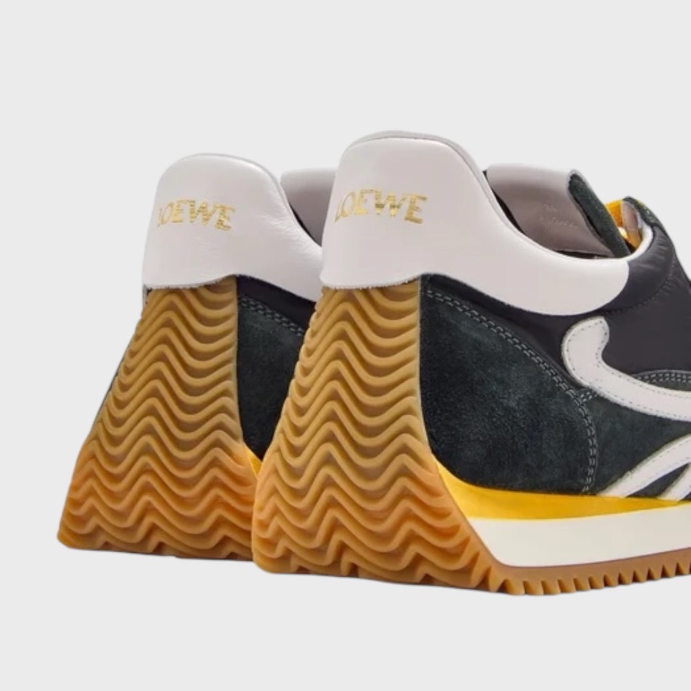 👟Loewe Flow2.0 Runner Suede運動跑鞋｜休閒鞋｜尼龍和麂皮｜黑白綠黃｜黑白卡其色｜深綠色｜白L-細節圖7
