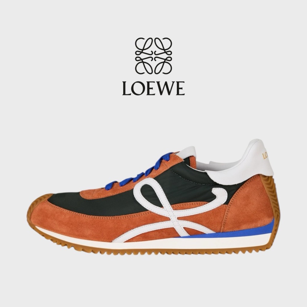 👟Loewe Flow2.0 Runner Suede運動跑鞋｜休閒鞋｜尼龍和麂皮｜藍白｜深海軍藍色｜牛仔藍｜白L-細節圖2