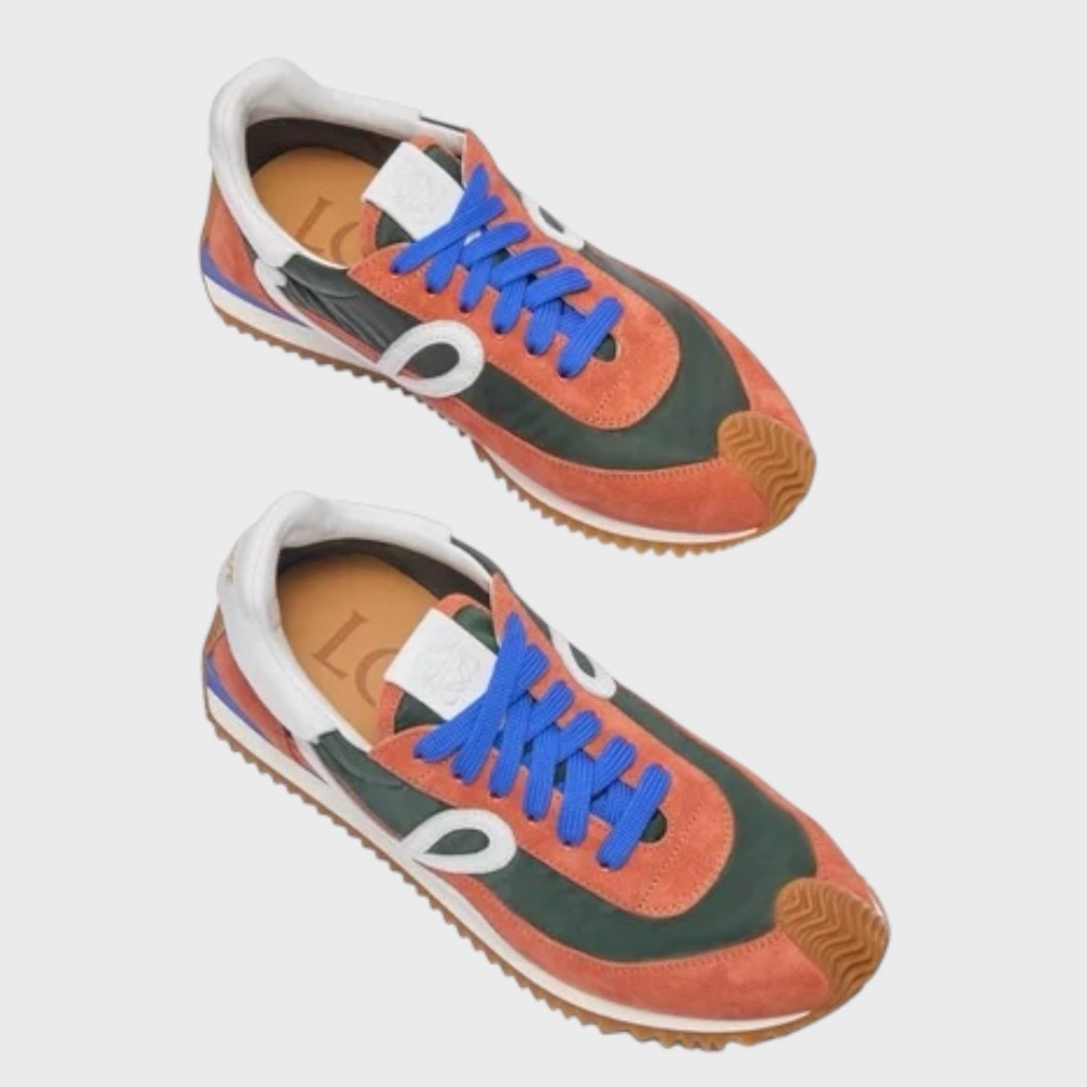 👟Loewe Flow2.0 Runner Suede運動跑鞋｜休閒鞋｜尼龍和麂皮｜藍白｜深海軍藍色｜牛仔藍｜白L-細節圖6