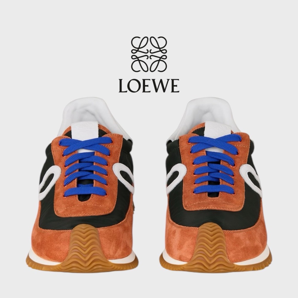 👟Loewe Flow2.0 Runner Suede運動跑鞋｜休閒鞋｜尼龍和麂皮｜藍白｜深海軍藍色｜牛仔藍｜白L-細節圖7