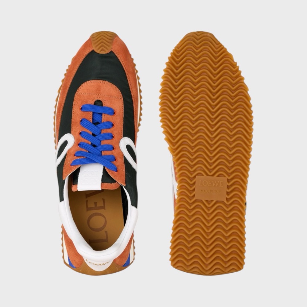 👟Loewe Flow2.0 Runner Suede運動跑鞋｜休閒鞋｜尼龍和麂皮｜藍白｜深海軍藍色｜牛仔藍｜白L-細節圖8