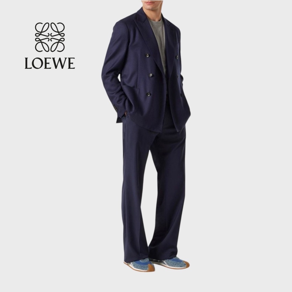 👟Loewe Flow2.0 Runner Suede運動跑鞋｜休閒鞋｜尼龍和麂皮｜藍白｜單寧布｜牛仔布｜牛仔藍｜白L-細節圖8