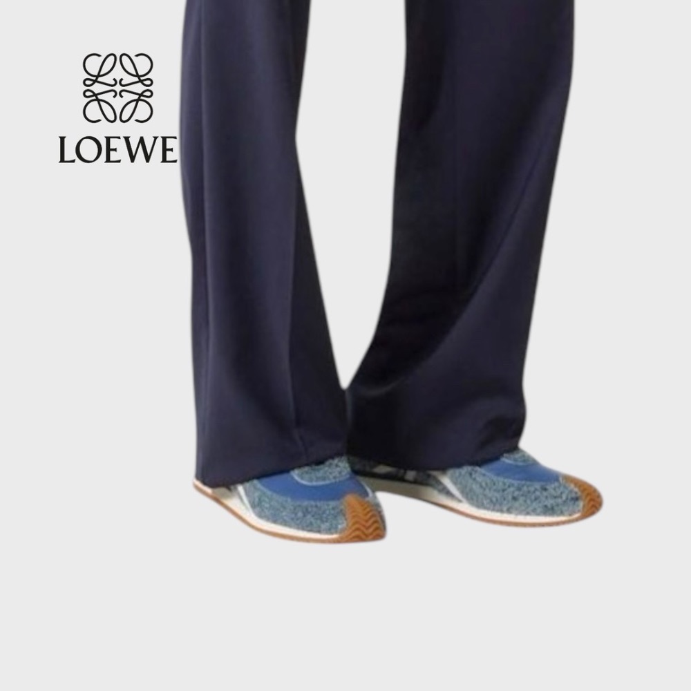 👟Loewe Flow2.0 Runner Suede運動跑鞋｜休閒鞋｜尼龍和麂皮｜藍白｜單寧布｜牛仔布｜牛仔藍｜白L-細節圖9