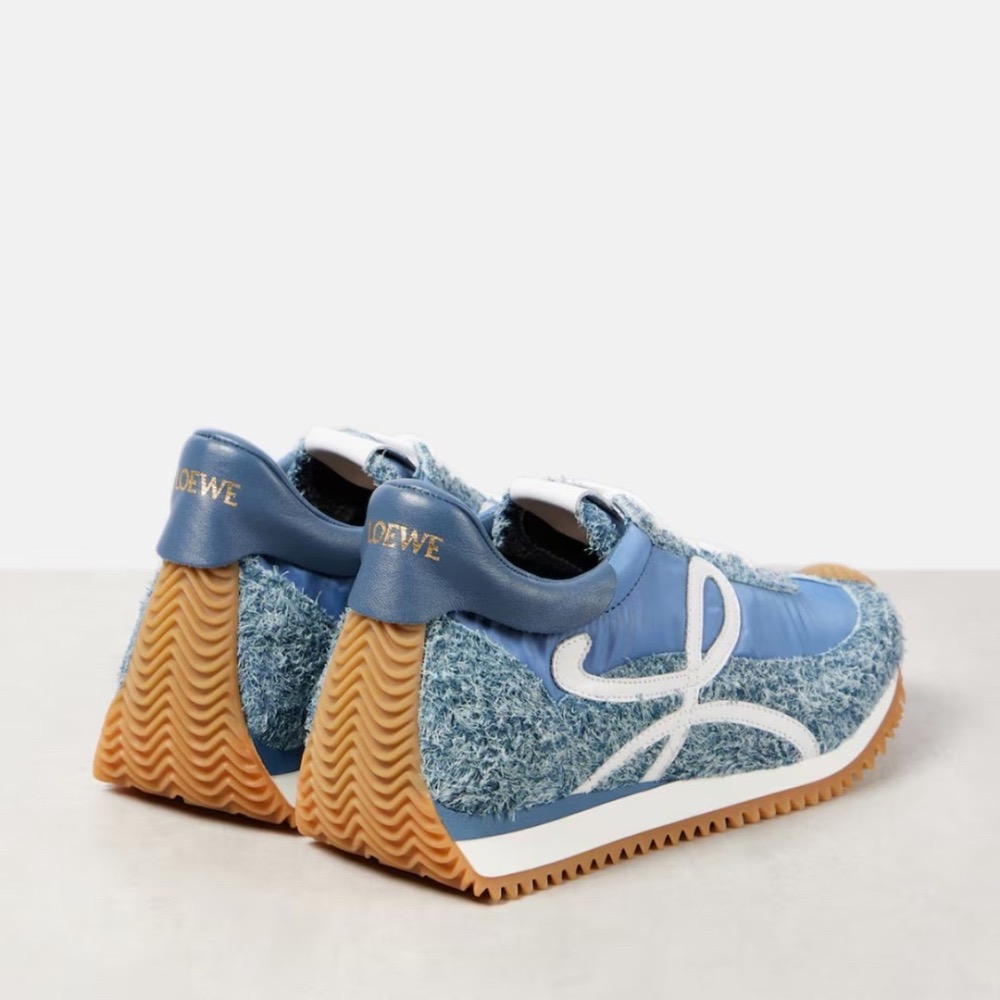 👟Loewe Flow2.0 Runner Suede運動跑鞋｜休閒鞋｜尼龍和麂皮｜藍白｜單寧布｜牛仔布｜牛仔藍｜白L-細節圖11