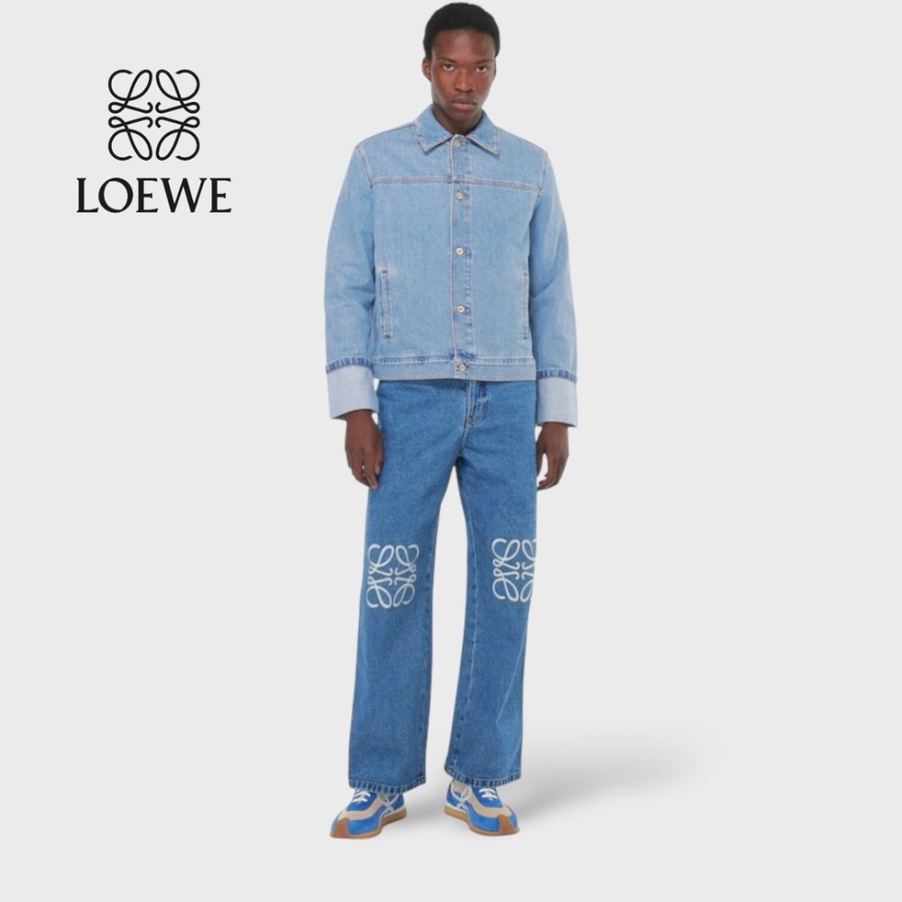 👟Loewe Flow2.0 Runner Suede運動跑鞋｜休閒鞋｜尼龍和麂皮｜運動鞋｜藍白黃｜斜紋淺牛仔布｜白L-細節圖5