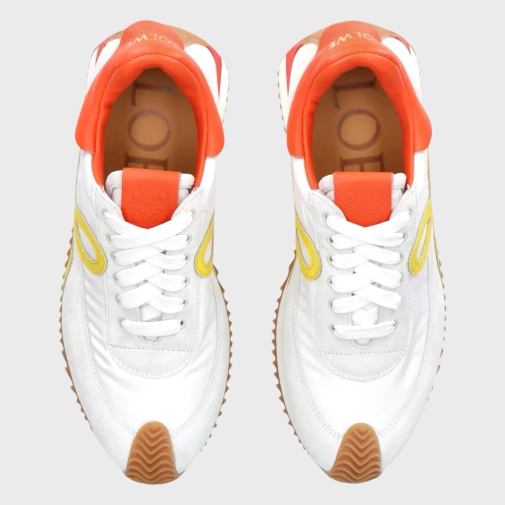 👟Loewe Flow2.0 Runner Suede運動跑鞋｜休閒鞋｜尼龍和麂皮｜｜橘白黃｜淺灰色｜橘色｜黃色｜黃L-細節圖7