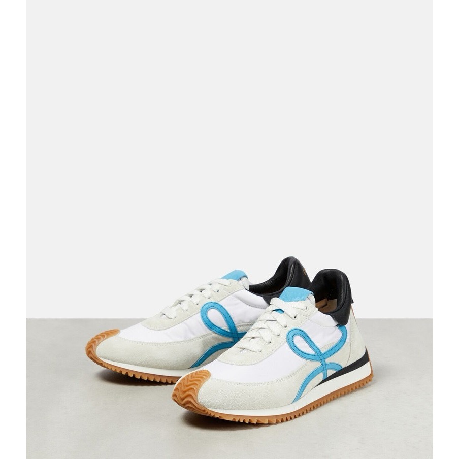 👟Loewe Flow2.0 Runner Suede運動跑鞋｜休閒鞋｜尼龍和麂皮｜白藍黑｜白色｜小白鞋｜藍L-細節圖9