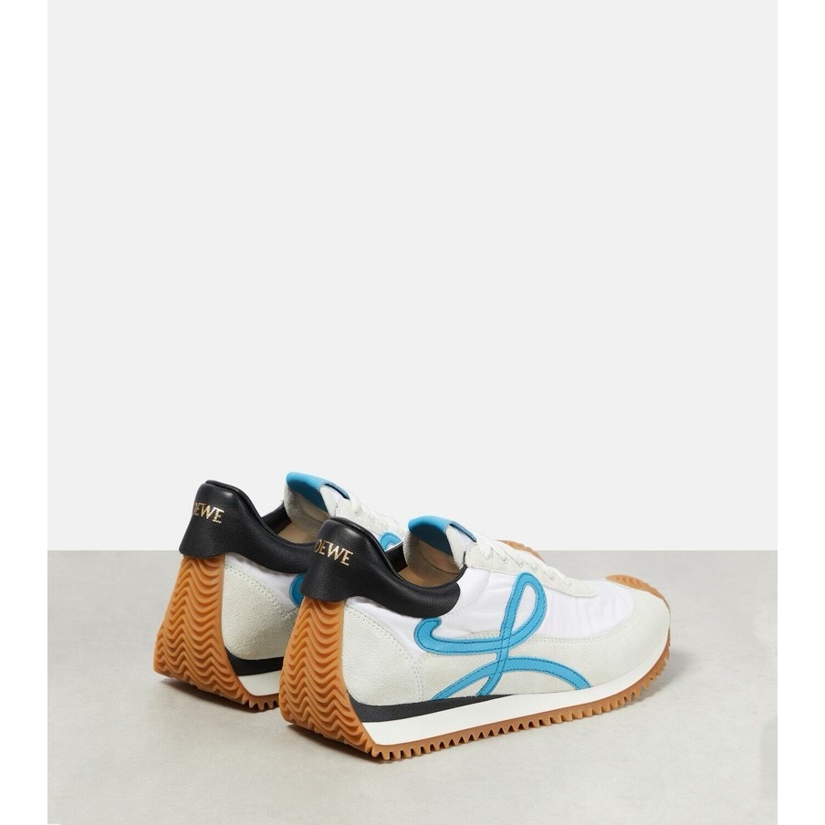 👟Loewe Flow2.0 Runner Suede運動跑鞋｜休閒鞋｜尼龍和麂皮｜白藍黑｜白色｜小白鞋｜藍L-細節圖10