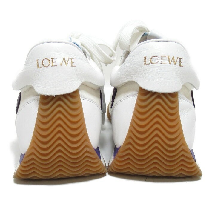 👟Loewe Flow2.0 Runner Suede運動跑鞋｜休閒鞋｜尼龍和麂皮｜白紫灰｜白色｜小白鞋｜紫L｜羅威-細節圖7