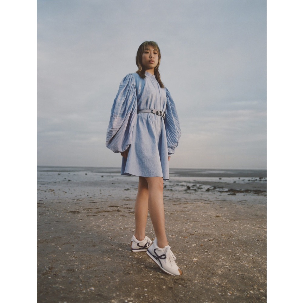 👟Loewe Flow2.0 Runner Suede運動跑鞋｜休閒鞋｜尼龍和麂皮｜白紫灰｜白色｜小白鞋｜紫L｜羅威-細節圖11