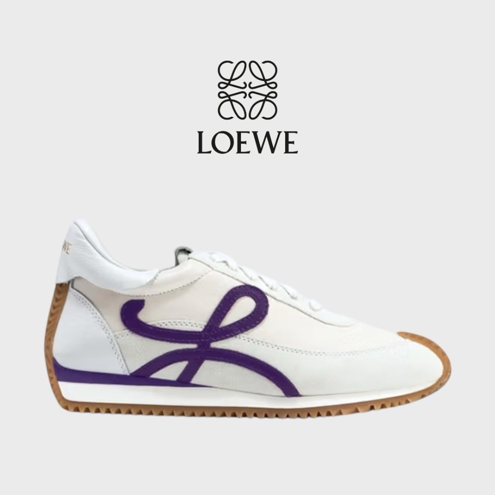 👟Loewe Flow2.0 Runner Suede運動跑鞋｜休閒鞋｜尼龍和麂皮｜白紫灰｜白色｜小白鞋｜紫L｜羅威-規格圖11