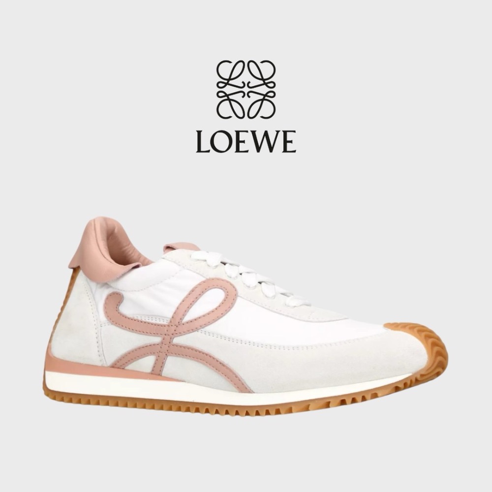 👟Loewe Flow2.0 Runner Suede運動跑鞋｜休閒鞋｜尼龍和麂皮｜｜粉膚白｜白色｜小白鞋｜粉L-細節圖8