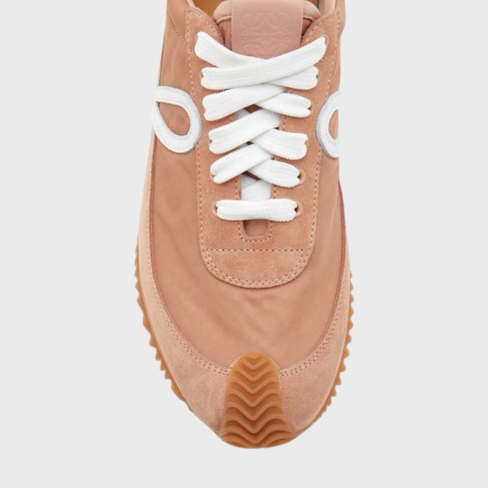 👟Loewe Flow2.0 Runner Suede運動跑鞋｜休閒鞋｜尼龍和麂皮｜｜運動鞋｜粉膚白｜淺紅棕色｜粉膚色-細節圖9