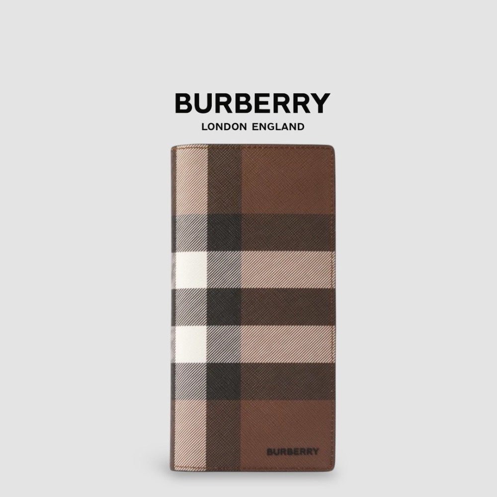 👜Burberry 品牌字母徽標 經典格紋皮革長夾｜暗樺木棕色｜16卡｜拉鍊｜錢夾｜錢包｜環保皮革｜長夾-規格圖11