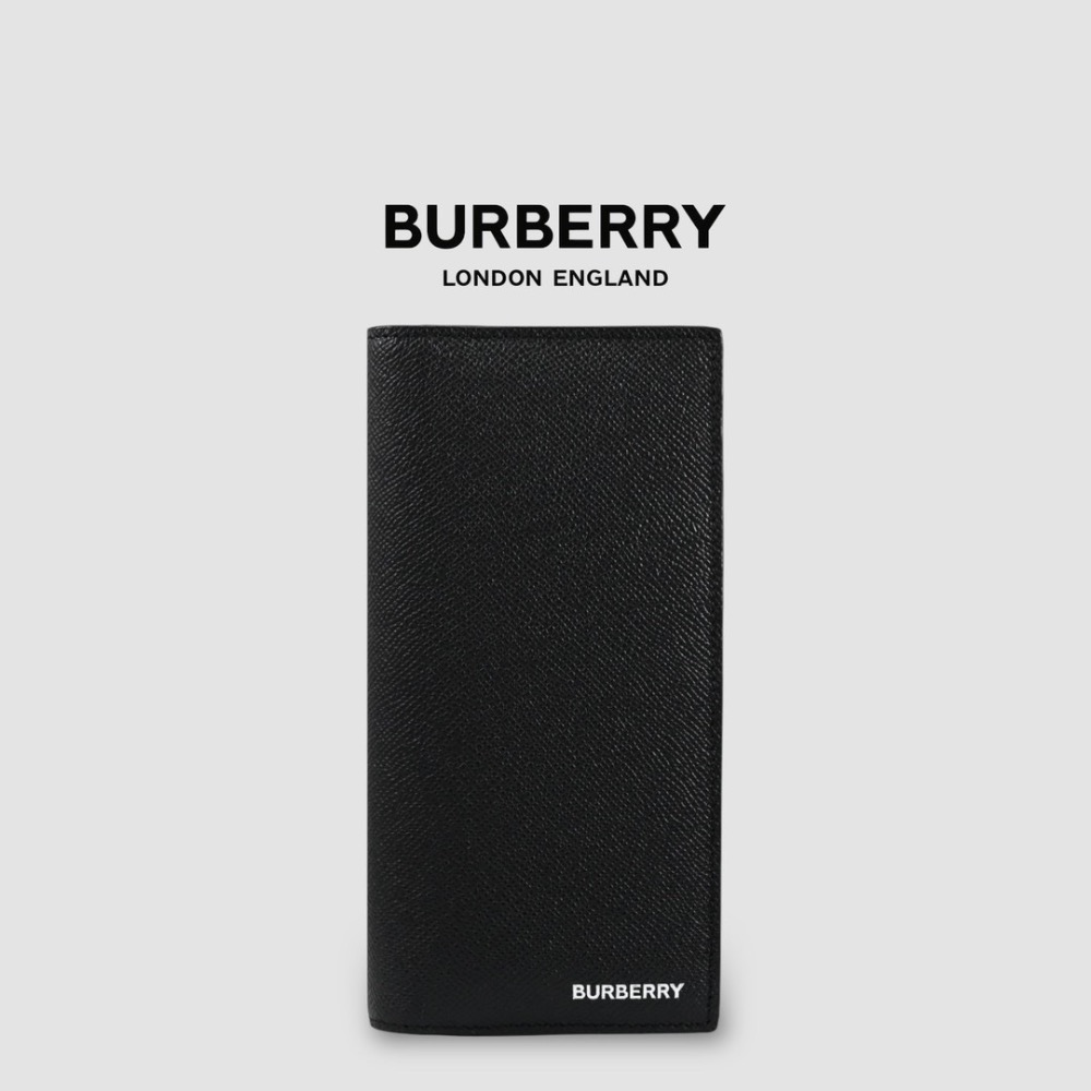 👜Burberry 燙印品牌字母徽標 粒面皮革長夾｜黑色｜荔枝皮紋｜對摺｜對開｜16卡｜拉鍊｜錢夾｜錢包｜環保皮革-規格圖8