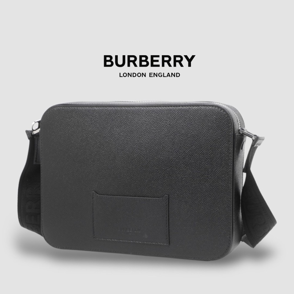👜Burberry bag 黑色TB字樣金屬Logo 拉鍊包｜隨身包｜隨行包｜肩背包｜斜肩包｜旅遊包｜旅遊包｜環保皮革-細節圖3