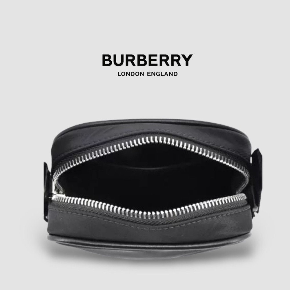 👜Burberry博柏利 Paddy Phone Bag📱品牌大字母黑色尼龍手機包｜輕便小包｜隨行包｜斜肩包｜肩揹包-細節圖7