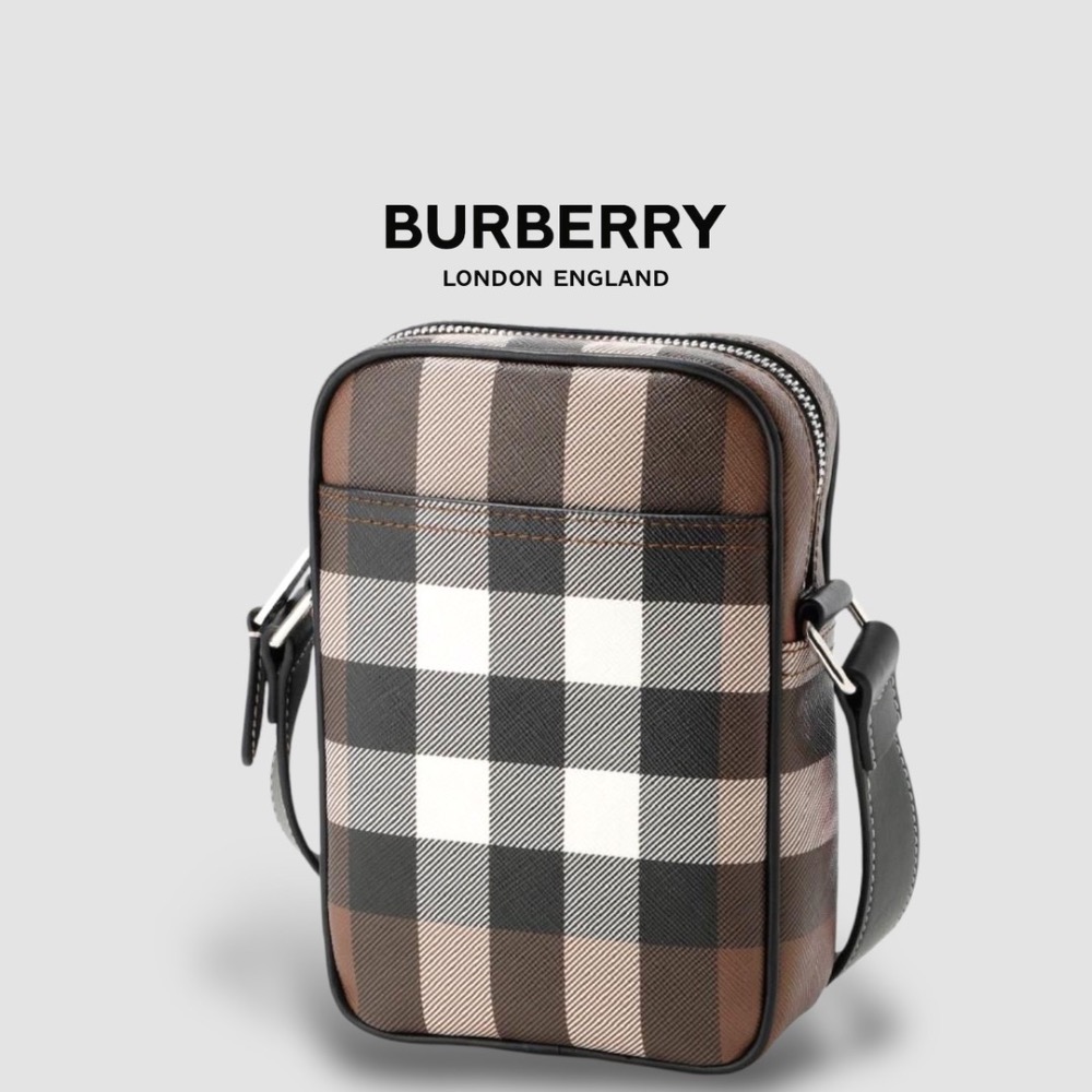 👜Burberry Paddy Phone Bag📱深樺木棕色格紋｜手機包｜輕便小包｜隨行包｜斜肩包｜肩揹包｜格紋棕-細節圖2