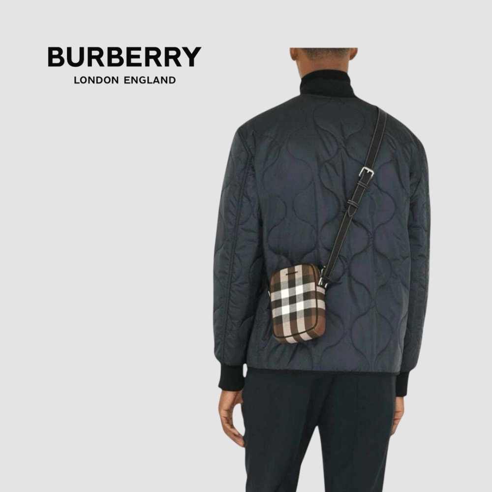 👜Burberry Paddy Phone Bag📱深樺木棕色格紋｜手機包｜輕便小包｜隨行包｜斜肩包｜肩揹包｜格紋棕-細節圖3