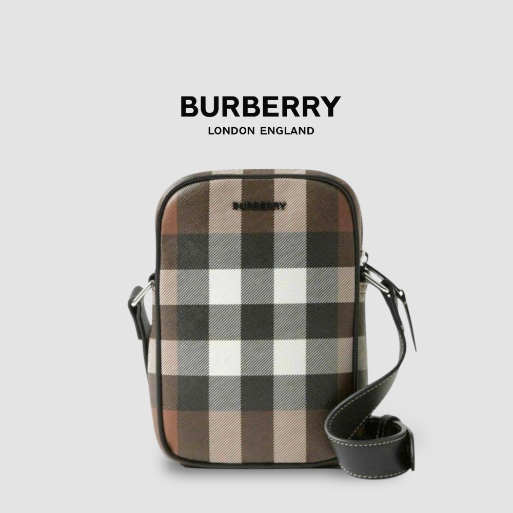 👜Burberry Paddy Phone Bag📱深樺木棕色格紋｜手機包｜輕便小包｜隨行包｜斜肩包｜肩揹包｜格紋棕-規格圖11