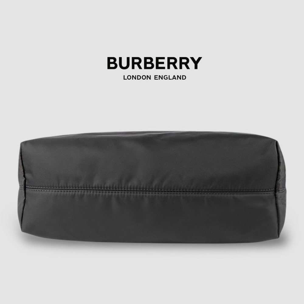 👜Burberry 經典LOGO字樣尼龍托特包｜手提包｜肩背包｜黑色｜防潑水｜男女通用款-細節圖6