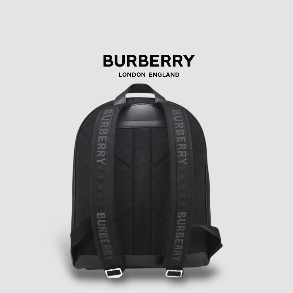 👜Burberry Logo print backpack 品牌字母徽標黑色尼龍背包｜後背包｜緩衝減震背帶｜男女通用款-細節圖2