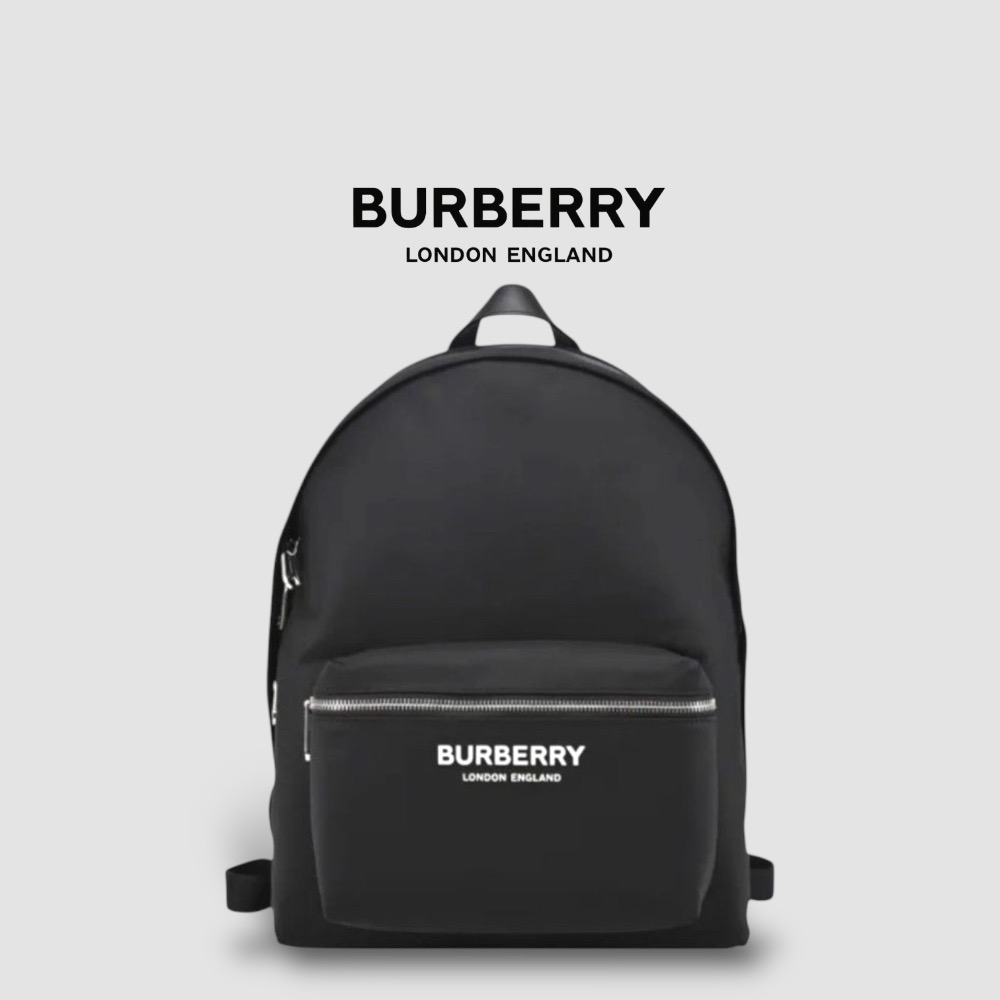 👜Burberry Logo print backpack 品牌字母徽標黑色尼龍背包｜後背包｜緩衝減震背帶｜男女通用款-規格圖11