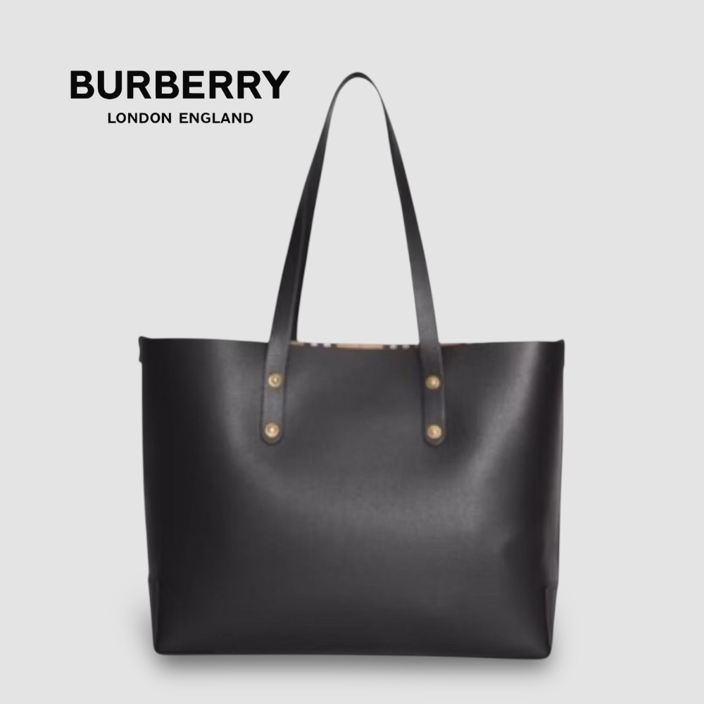 👜Burberry 經典LOGO字樣尼龍托特包｜手提包｜肩背包｜黑色｜防潑水｜男女通用款-細節圖2