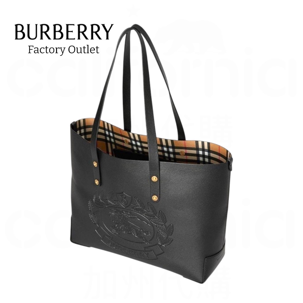 👜Burberry 經典LOGO字樣尼龍托特包｜手提包｜肩背包｜黑色｜防潑水｜男女通用款-細節圖3