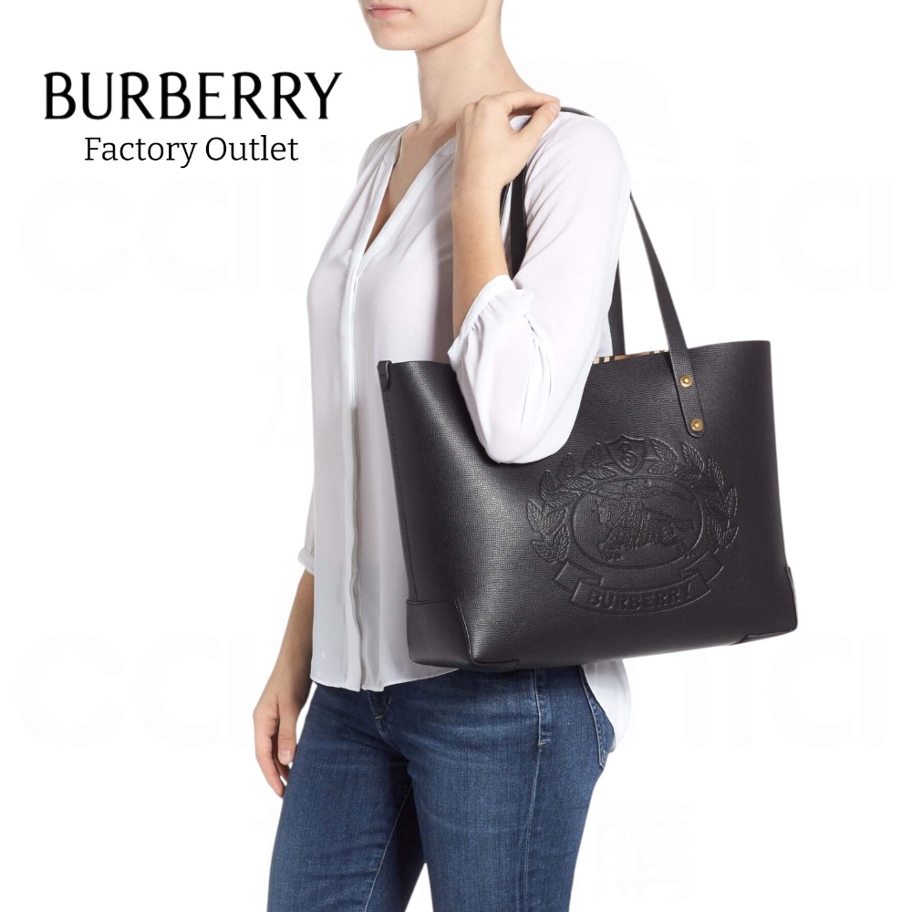 👜Burberry 經典LOGO字樣尼龍托特包｜手提包｜肩背包｜黑色｜防潑水｜男女通用款-細節圖5