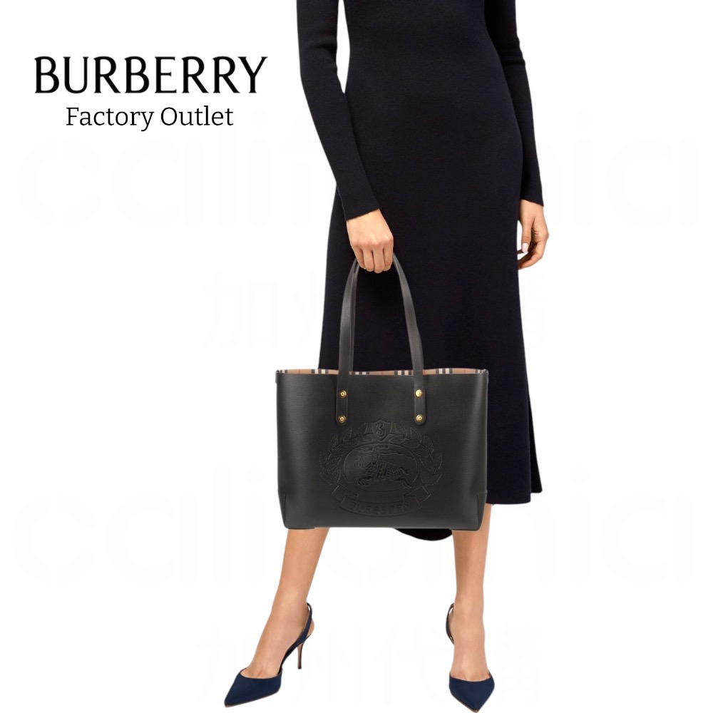 👜Burberry 經典LOGO字樣尼龍托特包｜手提包｜肩背包｜黑色｜防潑水｜男女通用款-細節圖6
