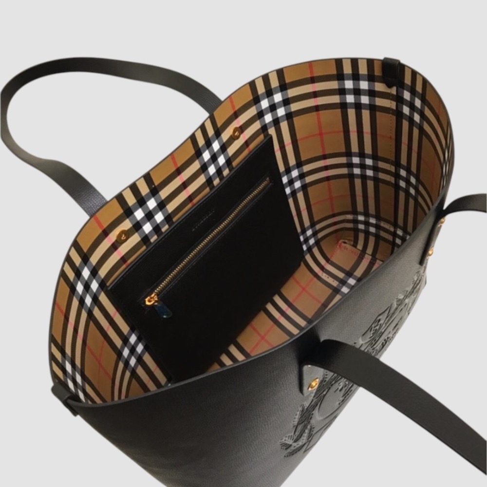 👜Burberry 經典LOGO字樣尼龍托特包｜手提包｜肩背包｜黑色｜防潑水｜男女通用款-細節圖10