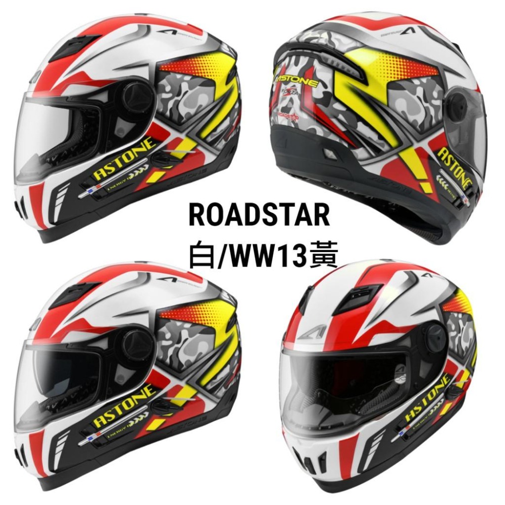 ASTONE ROADSTAR WW13 彩繪 內墨鏡 全可拆洗 眼鏡溝槽 全罩安全帽-細節圖4