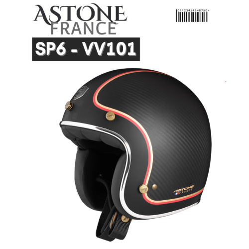ASTONE SP6 VV101 碳纖彩繪 雙D扣 復古安全帽