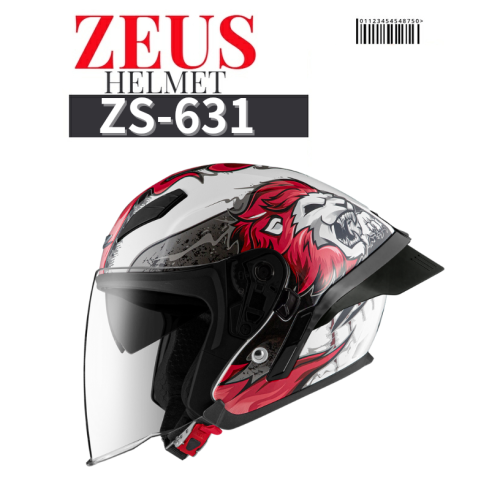 ZEUS ZS-631 BS3 全配 內墨片 後擾流 3/4 罩安全帽