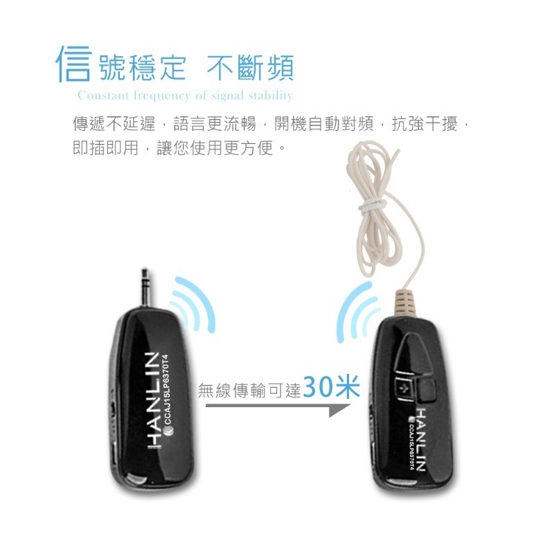 現貨 領折價券 HANLIN 2C 2.4 MIC Plus 教學隱形雙耳掛隨插即用免配對無線耳機無線麥克風-細節圖3