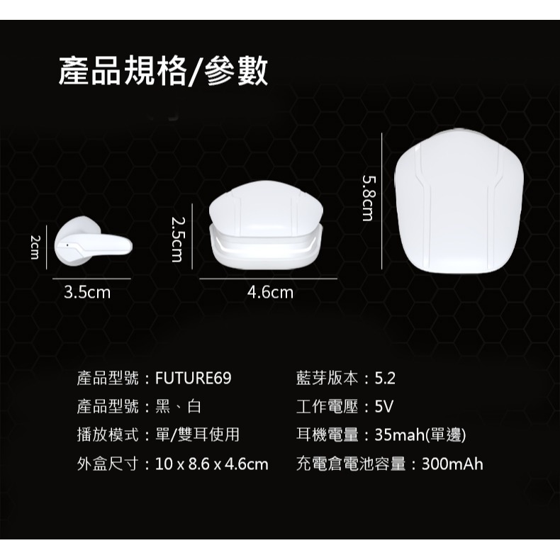 現貨 有折價劵 HANLIN Future69 極速電競藍芽耳機 無延遲感 藍芽5.2 真無線 雙模式-細節圖11