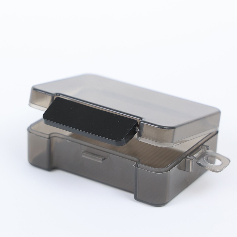 (當日出貨) 飾品收納盒 質感黑透明塑料盒 耳塞 飾品 五金雜物 紐扣 包裝盒 PP 零件收納盒 收納盒(A125)-細節圖5