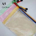 (當日出貨)網格拉鍊袋 資料夾 拉鍊袋 防水袋 資料袋 文具袋 網格袋 多功能 彩色 條紋 透氣袋【A014】-規格圖9