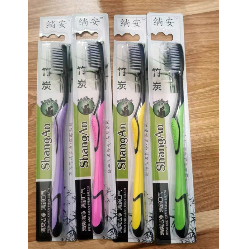 牙刷 竹炭牙刷 口腔清潔 軟毛刷 黑毛牙刷 浴室 刷牙 清潔 洗牙 軟毛 成人牙刷 (A123)-細節圖3