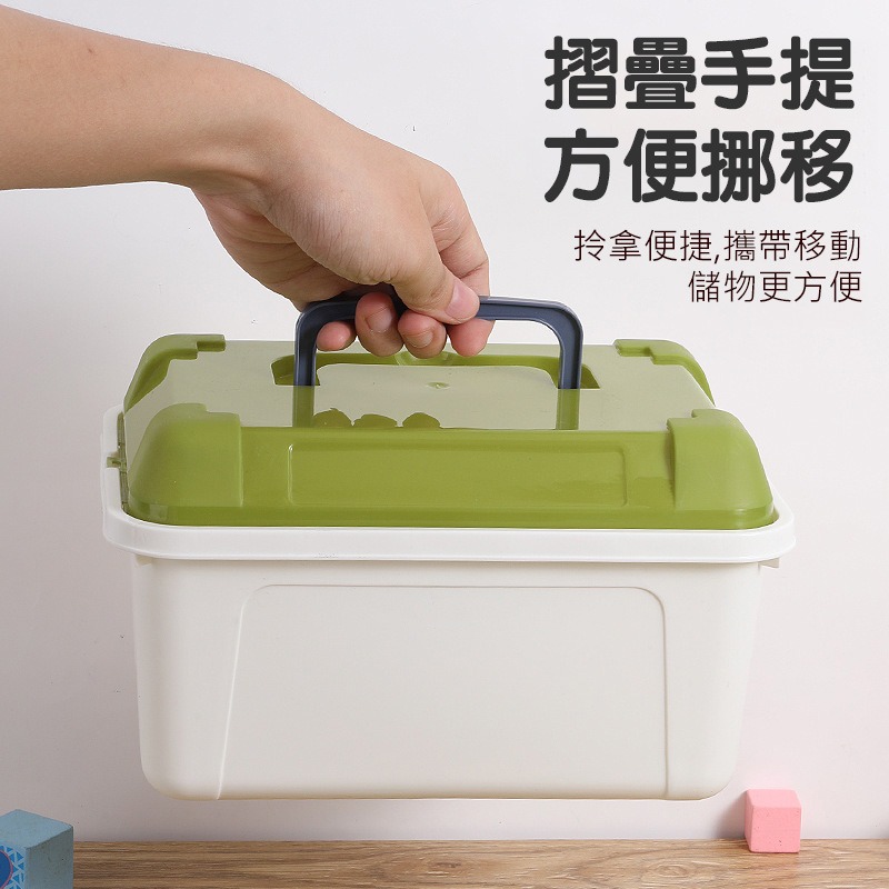 (當日出貨)手提收納盒 整理箱 收納整理箱 收納箱 簡約印風 收納箱 置物箱 手提收納箱 玩具收納盒(A140)-細節圖4