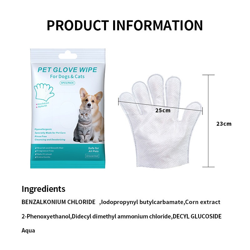 (當日出貨)寵物免洗手套 寵物濕紙巾 擦澡手套 手套濕巾 寵物擦澡濕巾 寵物清潔 貓狗清潔 寵物乾洗 洗澡 (D005)-細節圖2