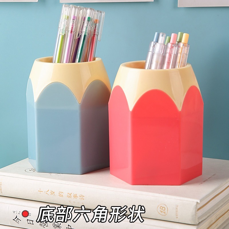 (當日出貨)創意鉛筆 造型筆筒 辦公室 桌面 筆筒盒 大容量 文具收納盒 文具收納 辦公用品 桌面整潔(A164)-細節圖4