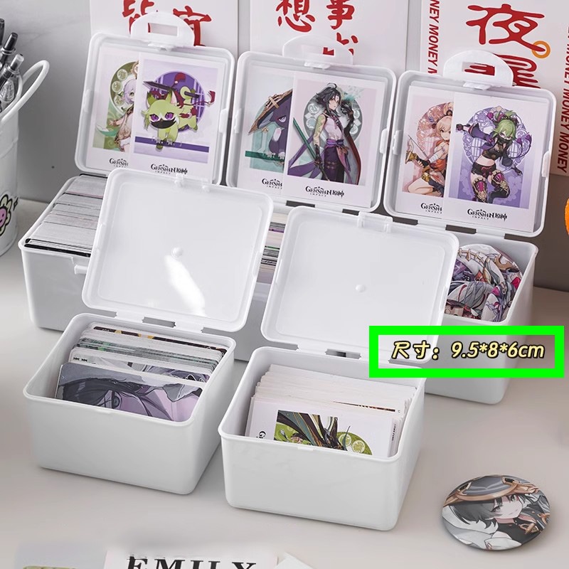 (當日出貨)純白翻蓋收納盒 收納小卡 翻蓋收納盒 卡膜收納整理盒 多功能防塵盒 收納盒 卡片收納盒(A182)-細節圖3