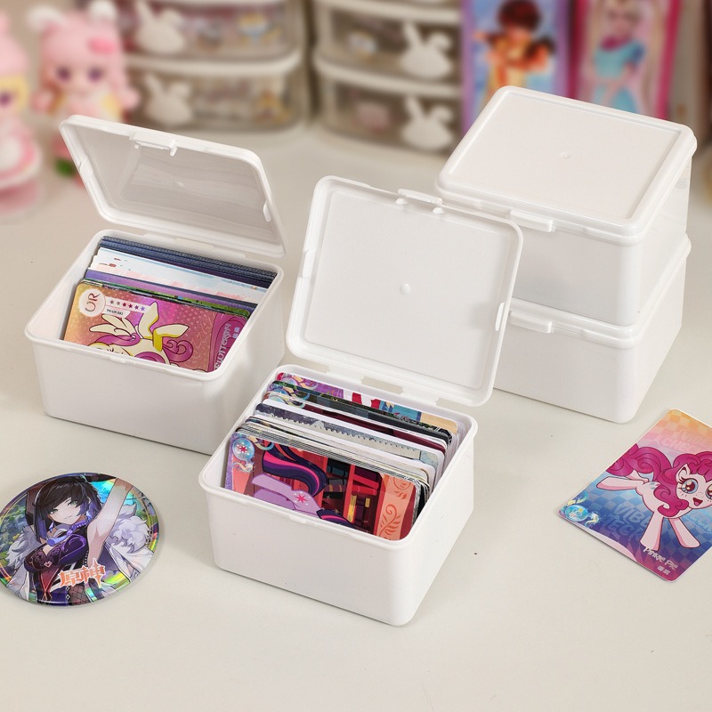 (當日出貨)純白翻蓋收納盒 收納小卡 翻蓋收納盒 卡膜收納整理盒 多功能防塵盒 收納盒 卡片收納盒(A182)-細節圖7