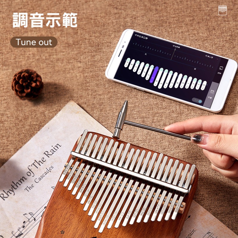 (當日出貨)姆指琴 原木拇指琴 手指鋼琴 kalimba 樂器 17音 卡林巴琴 桃花芯木 非洲樂器 音樂(A189)-細節圖6