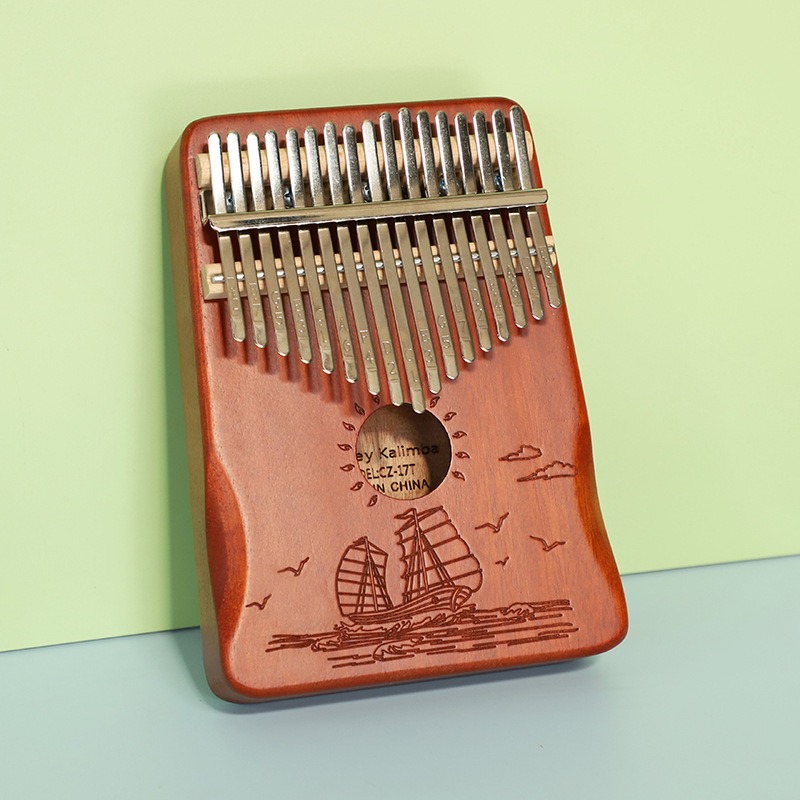 (當日出貨)姆指琴 原木拇指琴 手指鋼琴 kalimba 樂器 17音 卡林巴琴 桃花芯木 非洲樂器 音樂(A189)-規格圖8