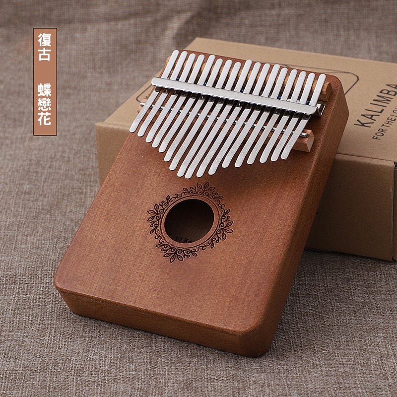 (當日出貨)姆指琴 原木拇指琴 手指鋼琴 kalimba 樂器 17音 卡林巴琴 桃花芯木 非洲樂器 音樂(A189)-規格圖8